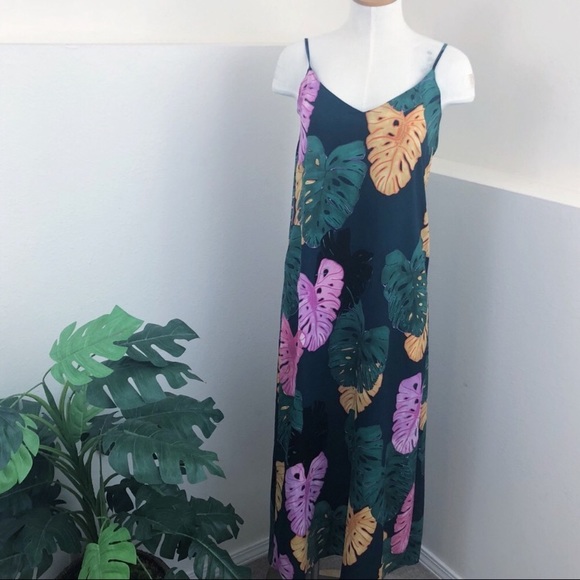 Nordstrom Dresses & Skirts - Nordstrom C&E Monstera Leaf Maxi Slip Dress XS